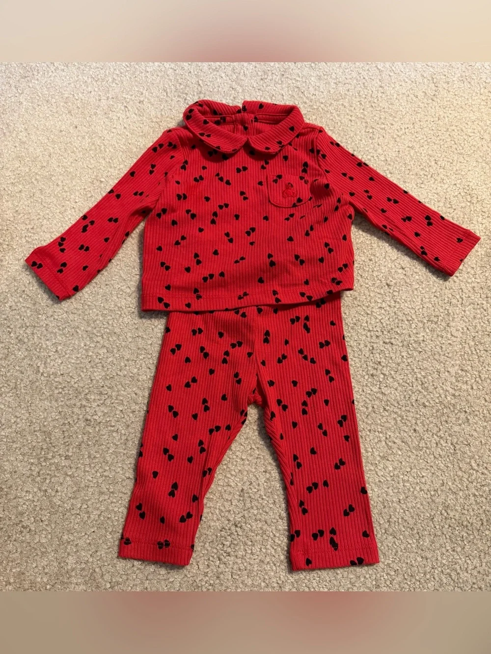 Baby Gap Red Long Sleeve Dress Pants Outfit Set Lot Of 2 Size 3-6 Months New